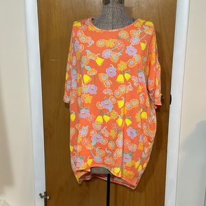 LuLaRoe NWT Womens Large Irma Tunic Orange with Flowers